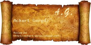Ackert Gergő névjegykártya
